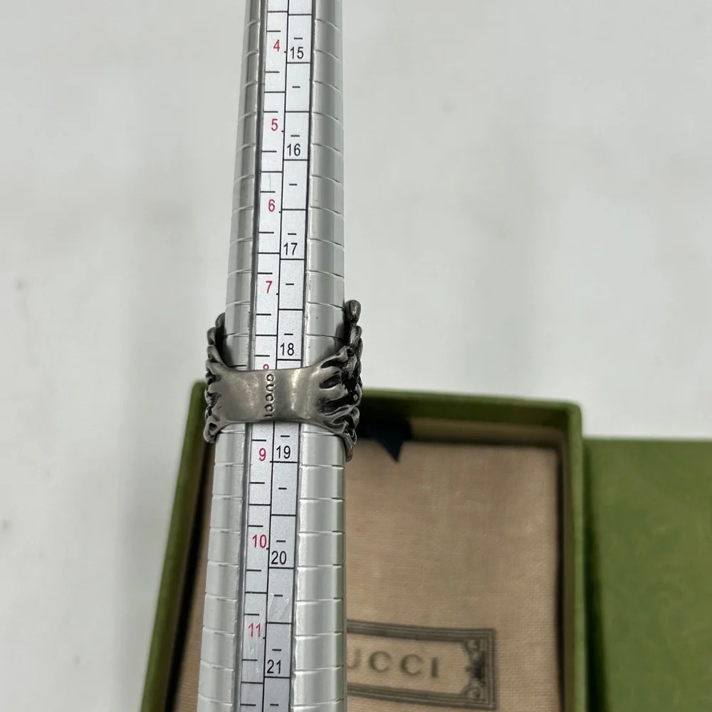 Gucci Lionhead motif Ring in silver made in Italy size 8.5 - Picture 7 of 7